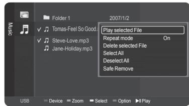 SAMSUNG HL-T7288W - Playing a Selected Music File - 2