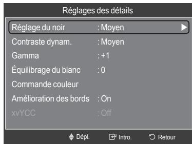SAMSUNG HL-T7288W - Configuration du réglage détaillé de l'image - 2