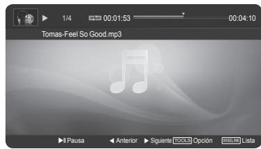 SAMSUNG HL-T7288W - Uso de la lista de Música (MP3) - 2