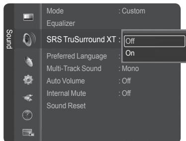 SAMSUNG HL-T7288W - Setting the TruSurround XT - 2