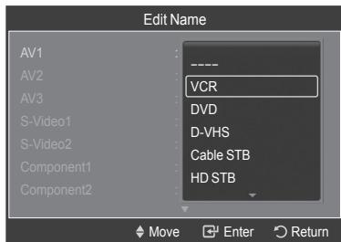 SAMSUNG HL-T7288W - To Edit the Input Source Name - 3