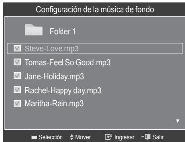 SAMSUNG HL-T7288W - Configuración de la música de fondo - 3