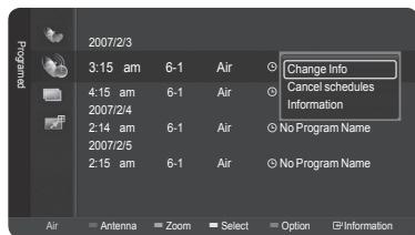 SAMSUNG HL-T7288W - Modifying a viewing reservation - 1