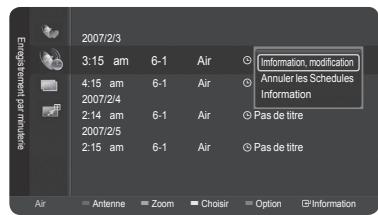 SAMSUNG HL-T7288W - Modifier une réservation d'émission - 1