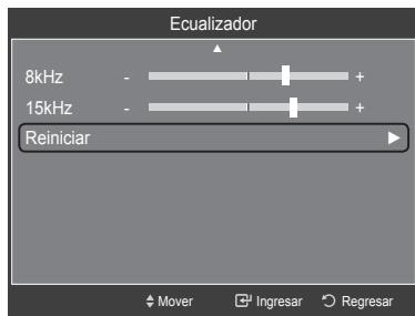 SAMSUNG HL-T7288W - Reajuste de la configuración del ecualizador a los values predefinidos de fabrica - 1