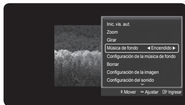 SAMSUNG HL-T7288W - Encendido/apagado de la música de fondo - 2