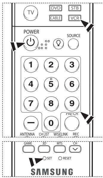 SAMSUNG HL-T7288W - Setting Up the Remote to Operate Your VCR - 1