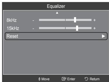 SAMSUNG HL-T7288W - Resetting the Equalizer Settings to the Factory Defaults - 1