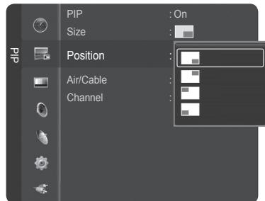 SAMSUNG HL-T7288W - Changing the Position of the PIP Window - 1