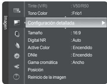 SAMSUNG HL-T7288W - Configuración detallada de los values de laImagen - 1