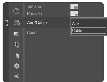 SAMSUNG HL-T7288W - Selección de una fuente de Signals (aarena o cable) para PIP - 1