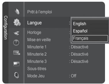 SAMSUNG HL-T7288W - Sélection de la langue de menu - 2