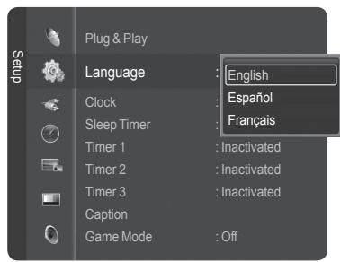 SAMSUNG HL-T7288W - Selecting a Menu Language - 2