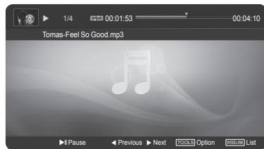 SAMSUNG HL-T7288W - Using the Music (MP3) List - 2