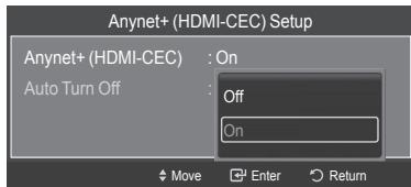 SAMSUNG HL-T7288W - Setting an Anynet+ Device to turn Off Automatically when the TV is Turned Off - 1