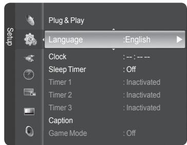 SAMSUNG HL-T7288W - Selecting a Menu Language - 1
