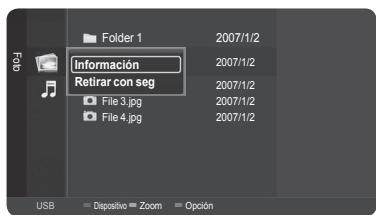 SAMSUNG HL-T7288W - Retirada de un dispositivo USB - 2