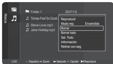 SAMSUNG HL-T7288W - Eliminación de variedos ARCHIVOS de música - 2