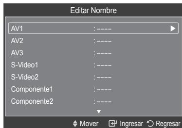 SAMSUNG HL-T7288W - Para editar el nombre del origen de entrada - 2