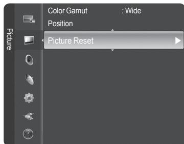 SAMSUNG HL-T7288W - Resetting the Picture Settings - 1