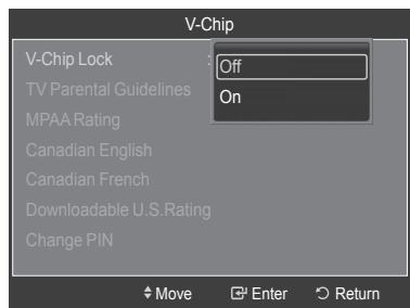 SAMSUNG HL-T7288W - How to Enable/Disable the V-Chip - 3