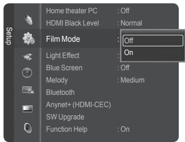 SAMSUNG HL-T7288W - Setting the Film Mode - Analog - 2