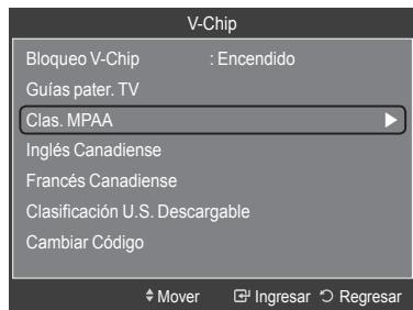 SAMSUNG HL-T7288W - Configuración de las restricciones mediante las “Guias paternas de TV” - 5