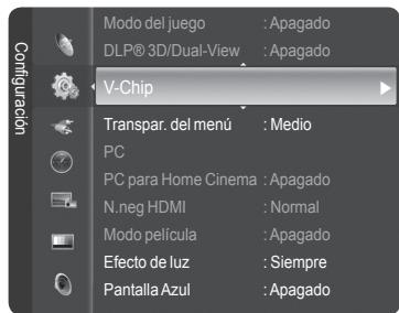 SAMSUNG HL-T7288W - Activación/desactivación de V-Chip - 1