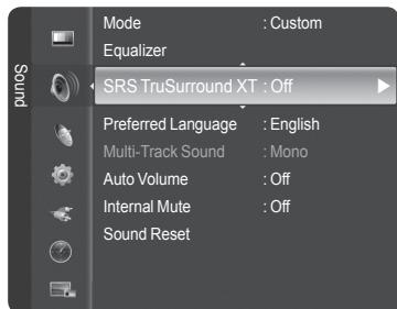 SAMSUNG HL-T7288W - Setting the TruSurround XT - 1