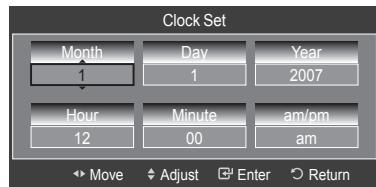 SAMSUNG HL-T7288W - Option 2: Setting the Clock Manually - 2