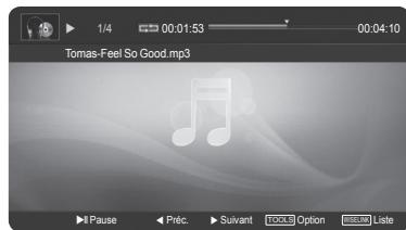 SAMSUNG HL-T7288W - Utiliser la liste de pieces musicales (MP3) - 2