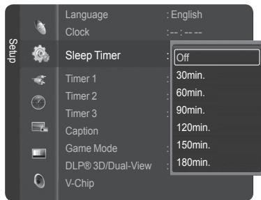 SAMSUNG HL-T7288W - Setting the Sleep Timer - 1