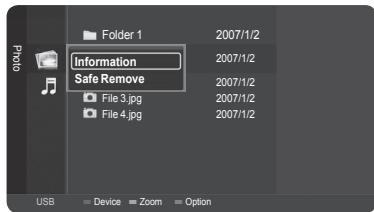 SAMSUNG HL-T7288W - Removing a USB Device - 2