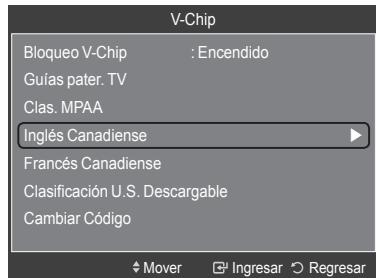SAMSUNG HL-T7288W - Cómo configurar las limitaciones realizando laopyon "Inglés Canadiense" (para modelos de Canadá) - 1