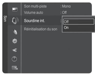 SAMSUNG HL-T7288W - Sélection de la sourdine interne - 2
