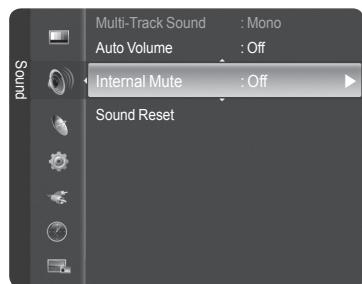 SAMSUNG HL-T7288W - Selecting the Internal Mute - 1