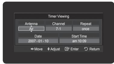 SAMSUNG HL-T7288W - Reserving a Program (Time Viewing) - 4