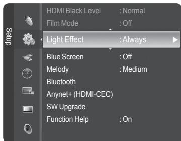 SAMSUNG HL-T7288W - Setting the Light Effect - 1