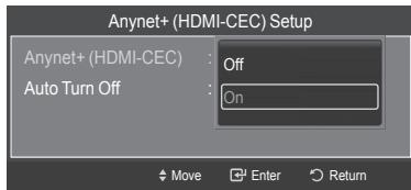 SAMSUNG HL-T7288W - To use the Anynet ^+ Function, Anynet^+ (HDMI-CEC) must be set to On - 2