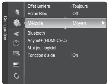 SAMSUNG HL-T7288W - Réglage du son Mélodie - 1