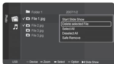 SAMSUNG HL-T7288W - Deleting Multiple Photos - 7