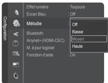 SAMSUNG HL-T7288W - Réglage du son Mélodie - 2