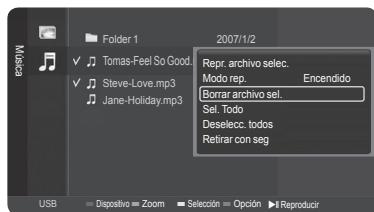 SAMSUNG HL-T7288W - Eliminación de variedos ARCHIVOS de música - 6
