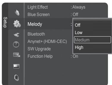 SAMSUNG HL-T7288W - Adjusting the Melody Sound - 2