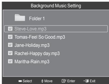 SAMSUNG HL-T7288W - Background Music Setting - 3