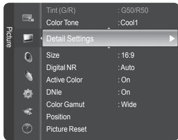 SAMSUNG HL-T7288W - Making Detailed Settings on the Picture - 1