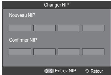 SAMSUNG HL-T7288W - Configuration du numero d'identification personnel (NIP) - 5