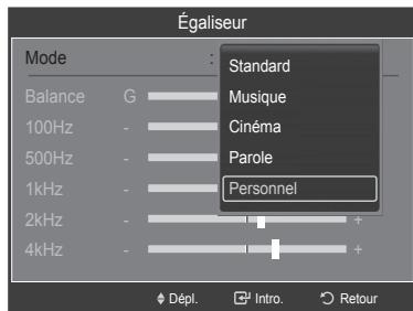 SAMSUNG HL-T7288W - Personnalisation des réglages audio - 2