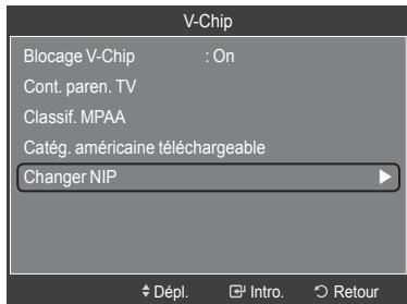 SAMSUNG HL-T7288W - Configuration du numero d'identification personnel (NIP) - 3