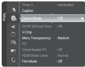 SAMSUNG HL-T7288W - Using the Game Mode - 1